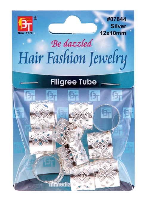 Beauty Town Charm Filigree Tube Silver