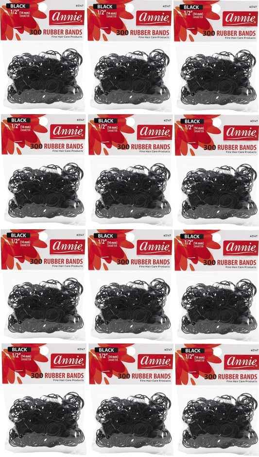 12 Pack 3147 Rubber Band Black 300ct