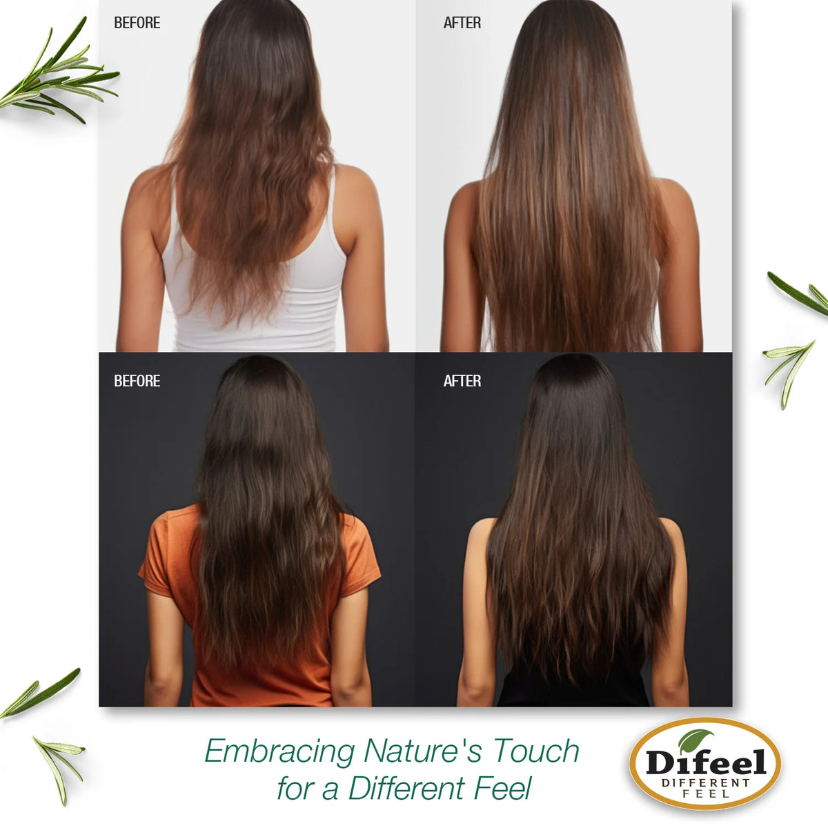 Difeel Rosemary & Mint Hair Strengthening Shampoo, Infused with Biotin Scalp Care, 12 oz