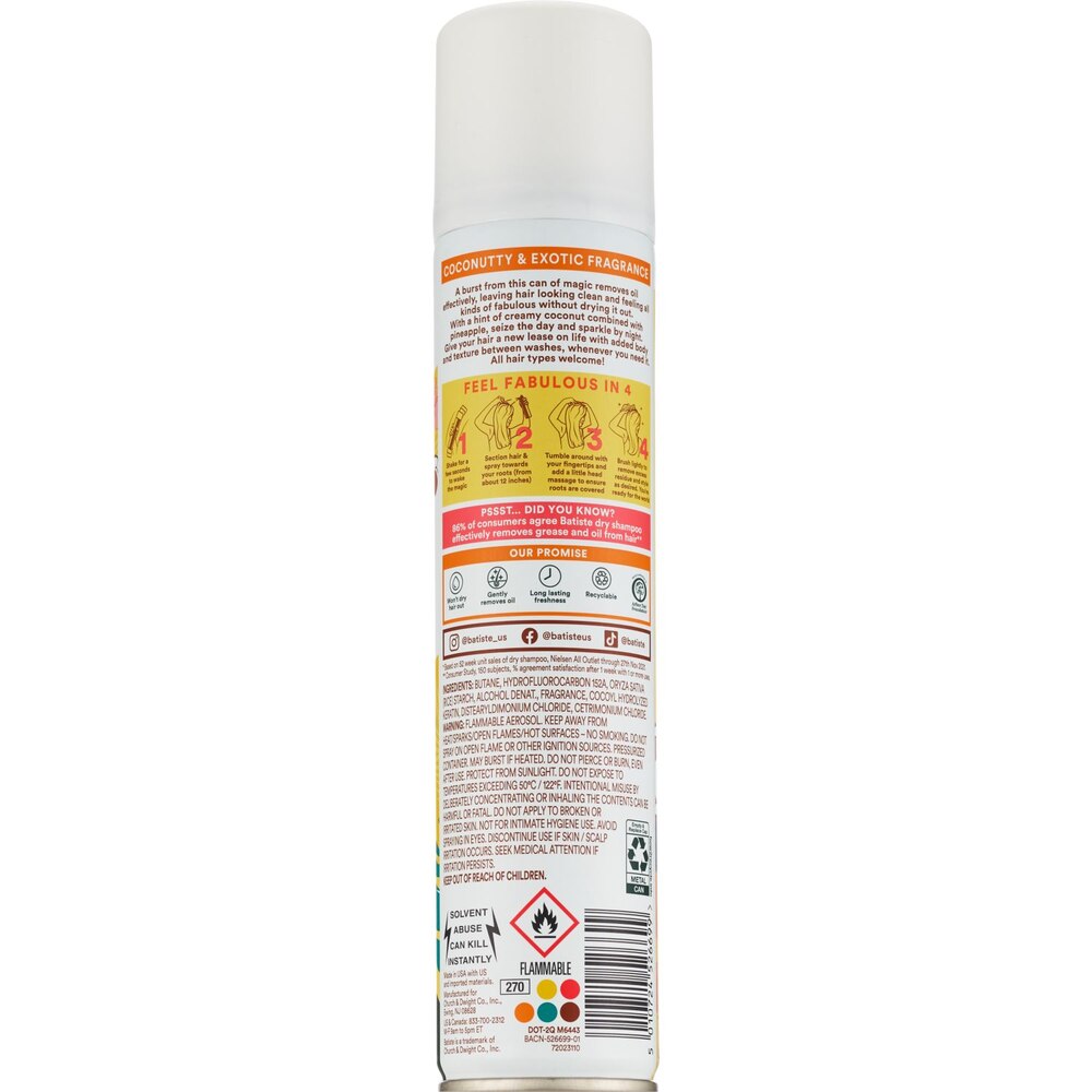Batiste Dry Shampoo Tropical Exotic Coconut 3.81 oz Single