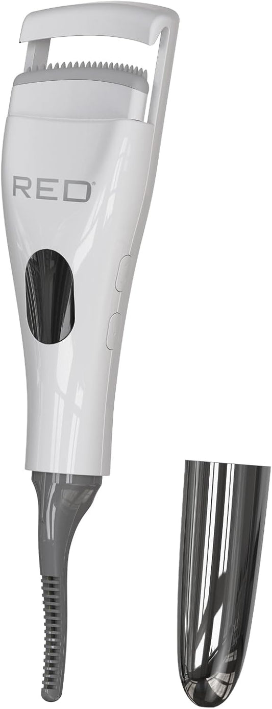 Red DHL01 Dual Heated Eyelash Curler White