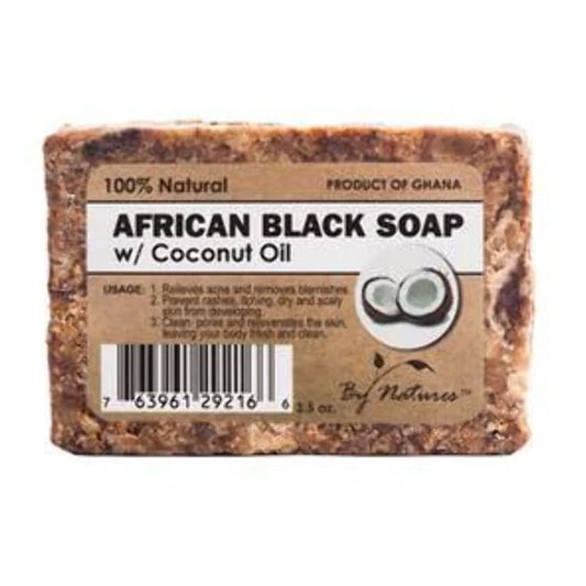 By Natures African Black Soap W/Coconut Oil 6.5 oz