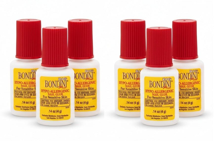 6 Pack Bondini Hypo-Allergenic Nail Glue .14oz