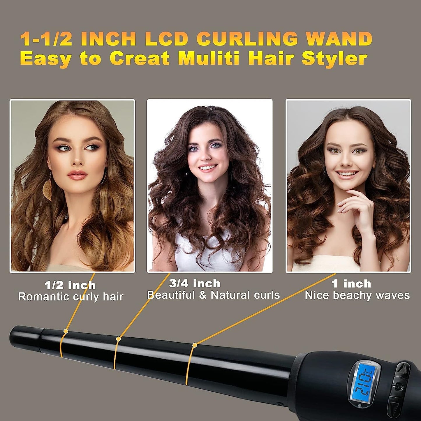 Ceramic Curling Iron 1.5" CI07 RED by Kiss