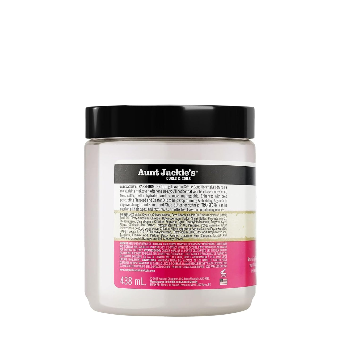 Aunt Jackie's Curls & Coils Flaxseed Recipes Transform! Hydrating Leave-In Conditioner, Anti-Thinning & Shedding Formula, 15 oz