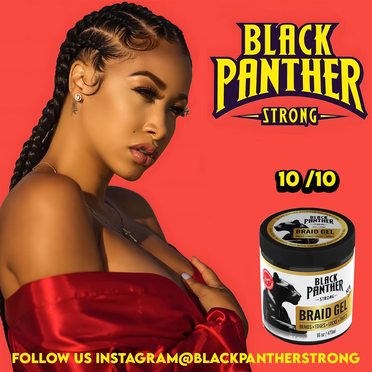 Black Panther 16 oz Braid Gel Regular (White)