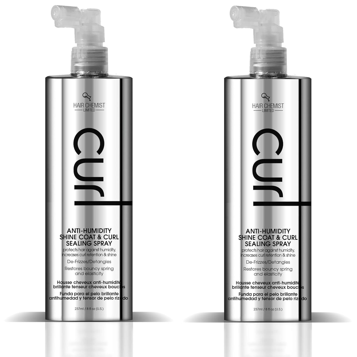 2 Piece Of Hair Chemist Curl Anti-Hum Shine Coat & Curl Spray 8 oz