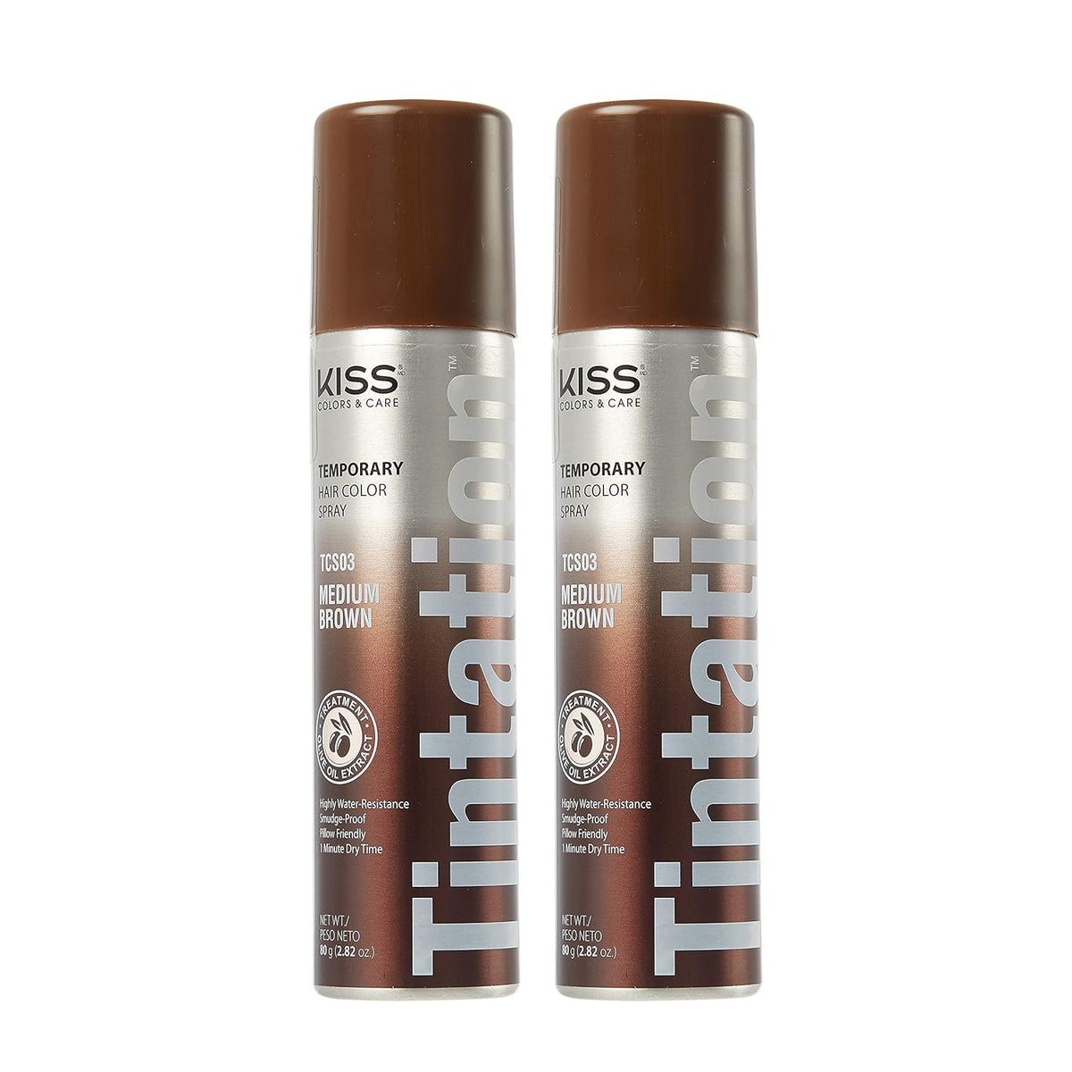 2 Pack Tintation Color Spray TCS03 Medium Brown