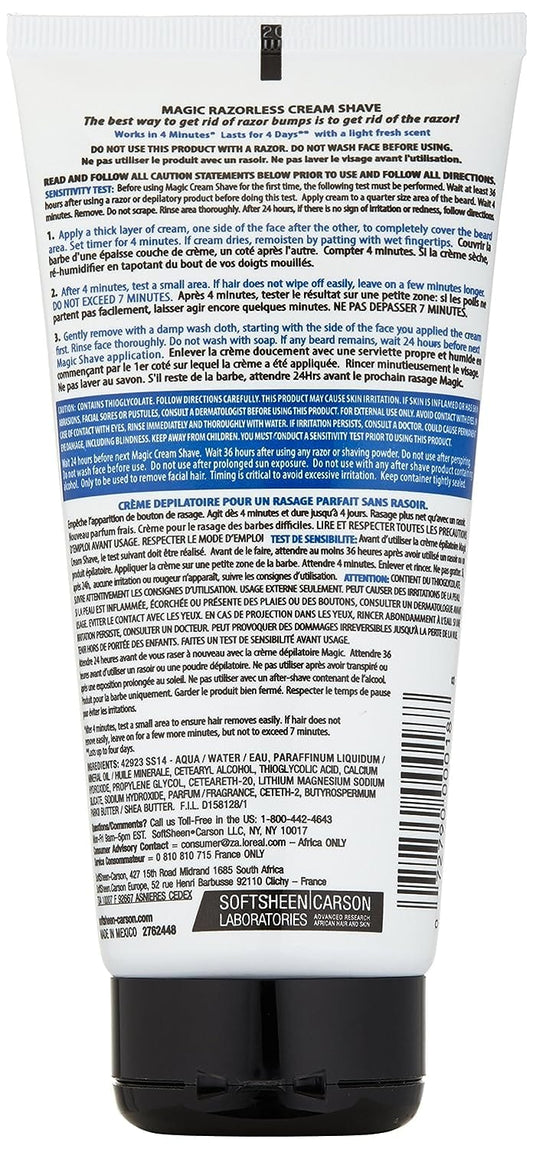 SoftSheen Carson Magic Regular Strength Razorless Cream Shave 6 oz