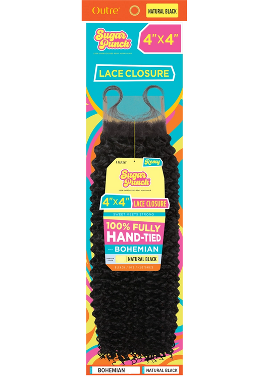 Sugar Punch 4x4 HD Bohemian Lace Closure 12"