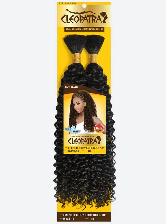 Cleopatra French Jerry Curl Bulk 18" Remy Hair