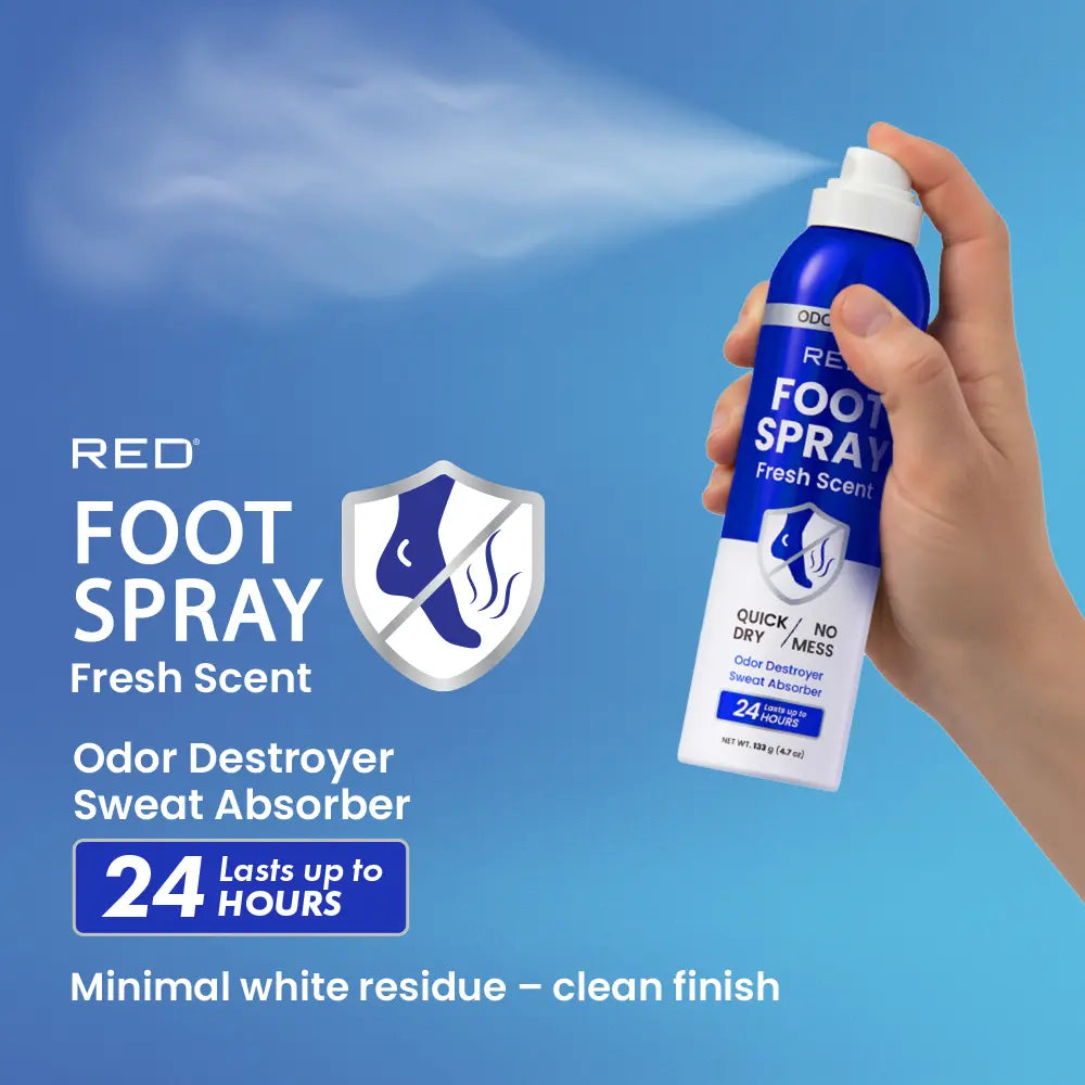 Red by Kiss Foot Deodorant Spray, Odor Fighting & Cooling Relief, 4.7 oz