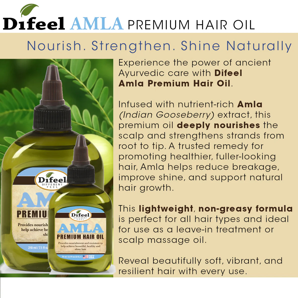 Difeel Amla Premium Hair Oil 2.5 oz