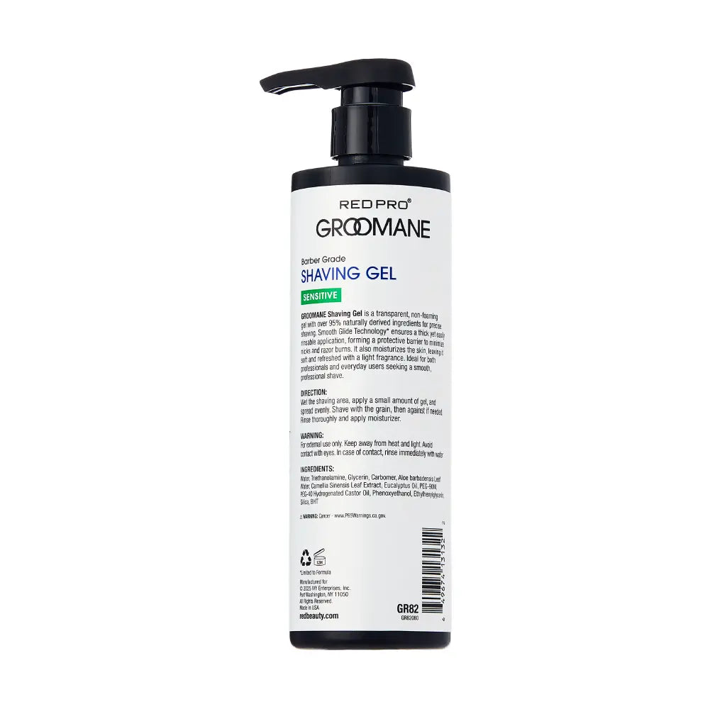 Groomane Barber Grade Shaving Gel 500ml, Smooth Glide Clean Formula
