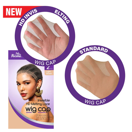 Ms. Remi HD Invisible Melting Wig Cap 2 pc, Black #4624