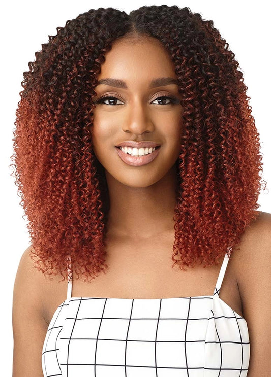Outre Big Beautiful Hair 4A Kinky Curl 10 inch Human Hair Blend 9 Piece Clip In Extensions