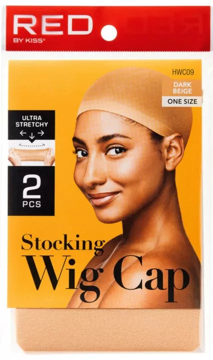 Red Wig Cap Dark Beige 2 pcs HWC09
