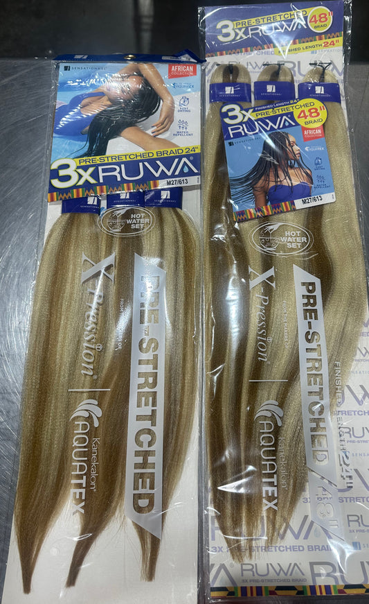 5 Pack Ruwa Pre-Stretched Braid 3X 48″ 1B