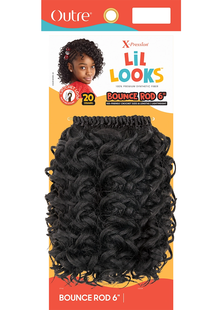 X-Pression Lil Looks 6" Bounce Rod Crochet Braid Hair