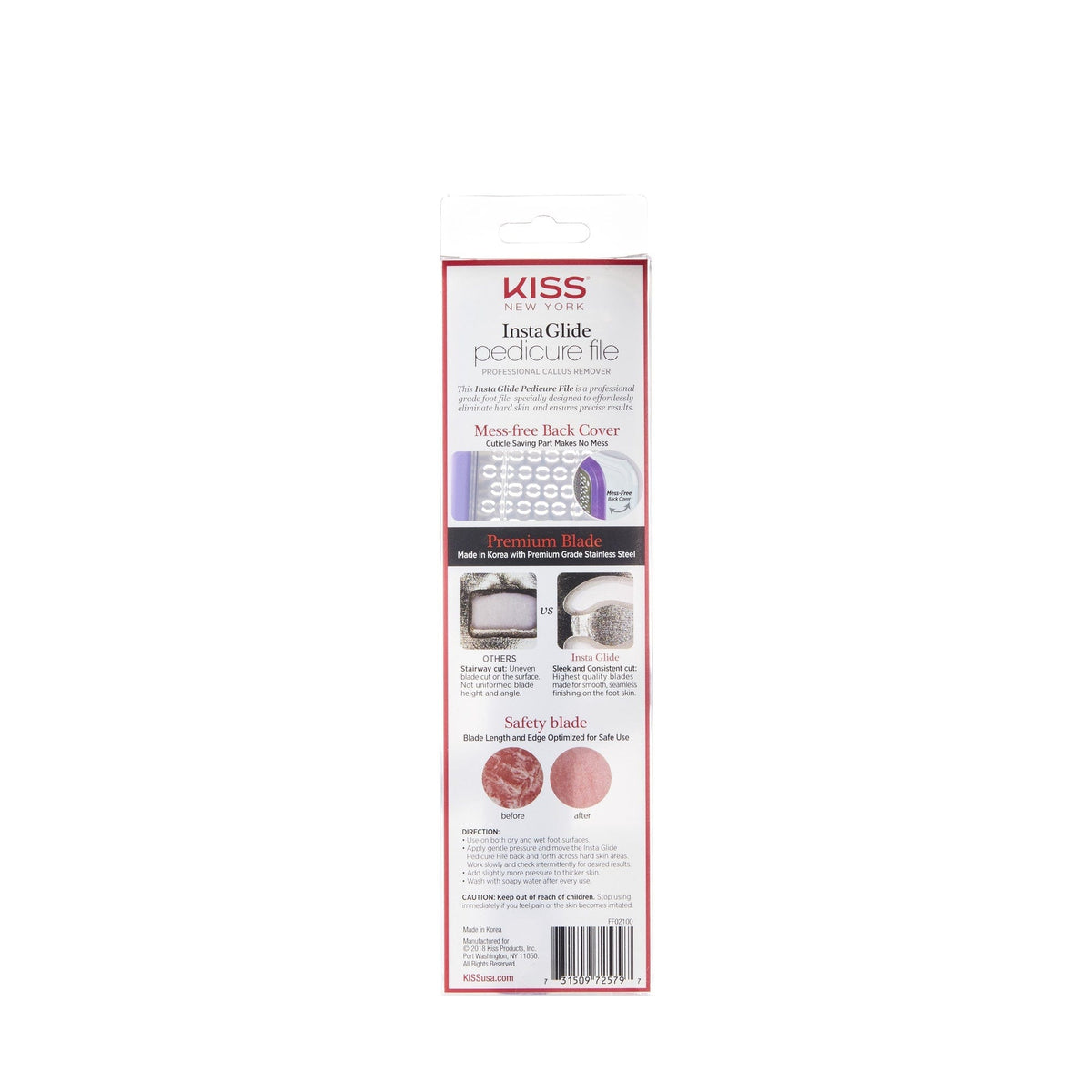 Kiss New York InstaGlide Premium Blade Pedicure File FF02