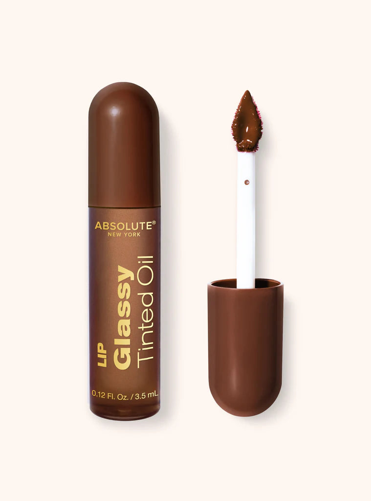 Absolute New York Glassy Tinted Lip Oil, High-Shine Hydrating Nourishing Non-Sticky Gloss