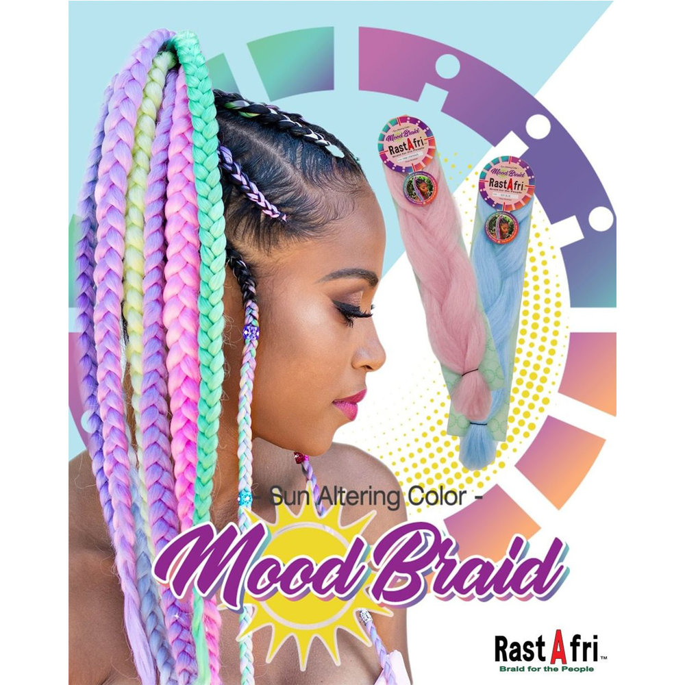 RastAfri Mood Braid 48" Color Changing Braiding Hair Extensions