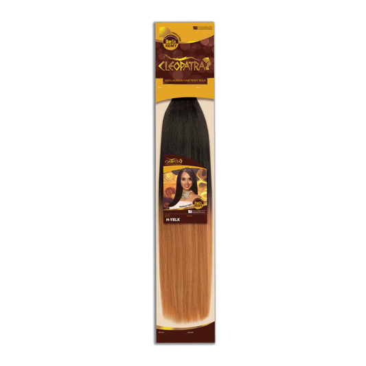 Cleopatra Remy European Yaki Bulk Human Braiding Hair H-YBLK