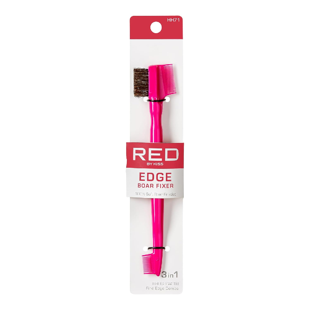 3 in 1 Edge Boar Fixer Brush BSH72J RED by Kiss
