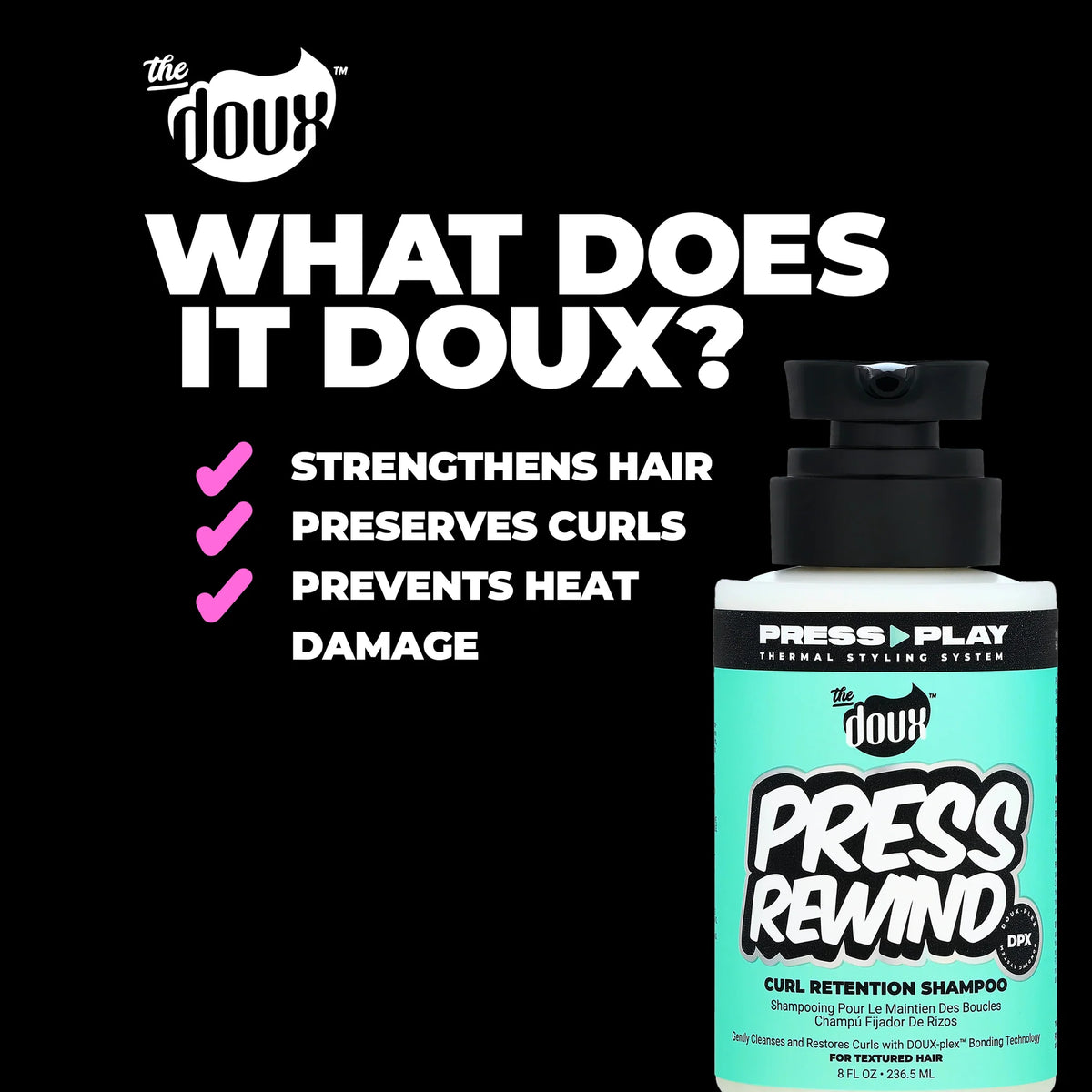 The Doux Press Rewind Curl Retention Shampoo 8 oz