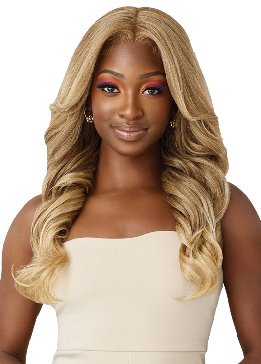 Outre Melted Hairline Kass Glueless HD Lace Front Synthetic Wig - 22 inch Long Wavy Yaki Hair