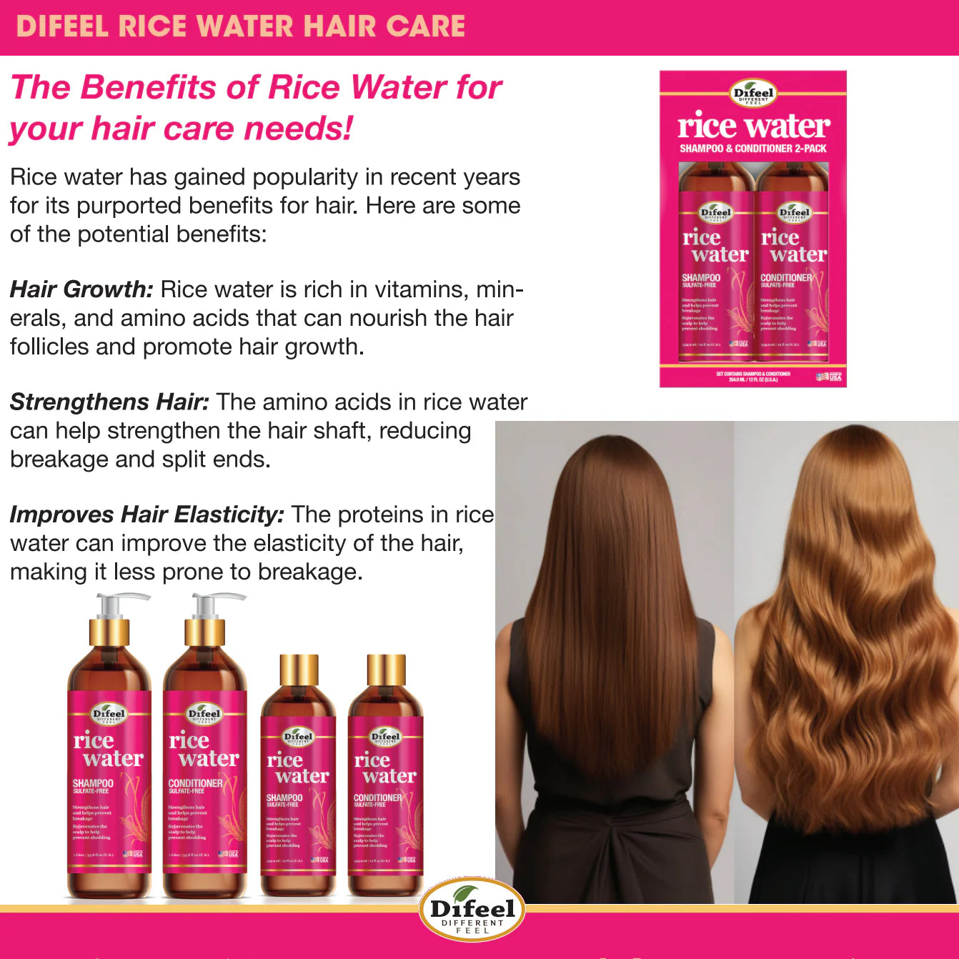 Difeel Rice Water Conditioner 12 oz