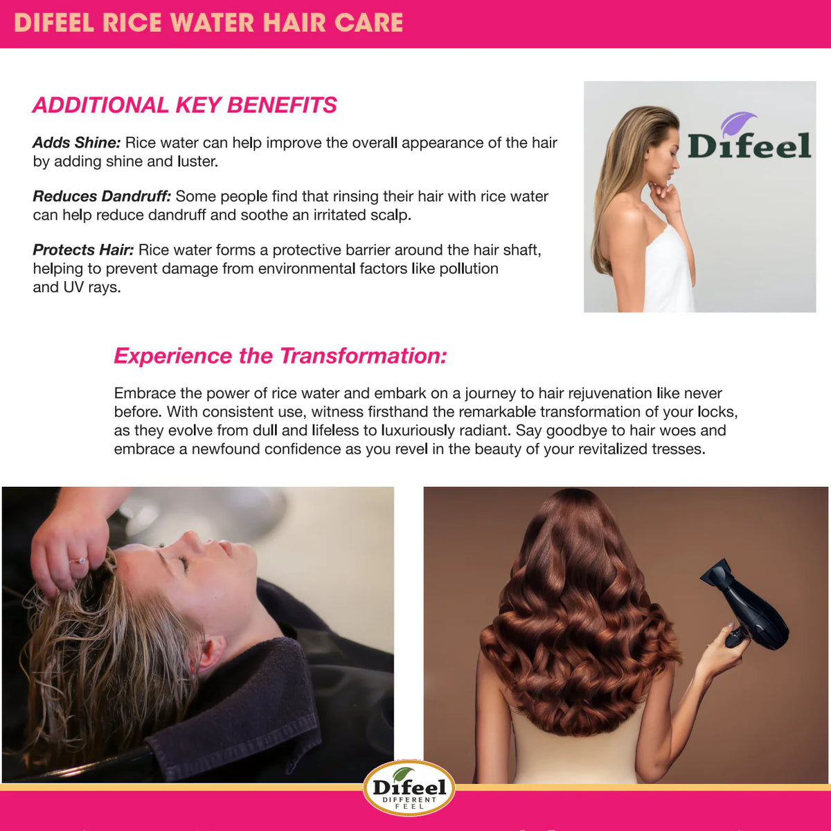 Difeel Rice Water Leave In Conditioning Spray 8 oz