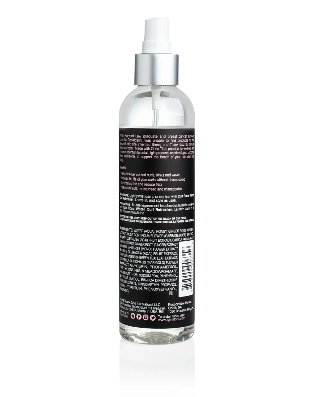 tgin Rosewater Curl Refresher 8oz, Thank God It's Natural Curls 4 Days Moisture Mist