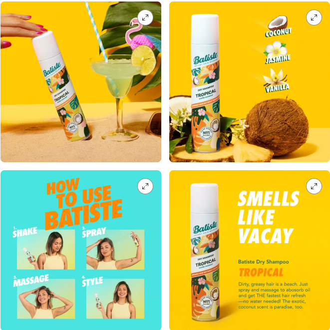 6 Pack Batiste Dry Shampoo Tropical Exotic Coconut 3.81 oz