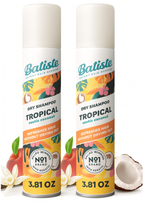 Batiste Dry Shampoo Tropical Scent Packs 1, 2, 3, 6, 9, or 12 Count