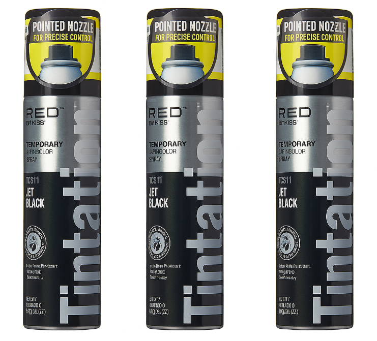 Kiss Tintation Color Spray Jet Black TCS11 - 3 Pack