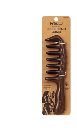 Red Premium Loc & Braid Comb with Handle – HH281