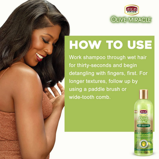 African Pride Olive Miracle 2-In-1 Shampoo 12 oz
