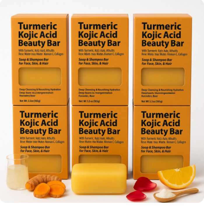 By Natures Turmeric Kojic Acid Beauty Bar 5.5 oz Packs 1, 2, 3, 6, 12, or 24 Count