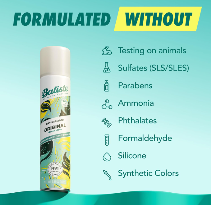 Batiste Dry Shampoo Original Packs 1, 2, 3, 6, 9, or 12 Count