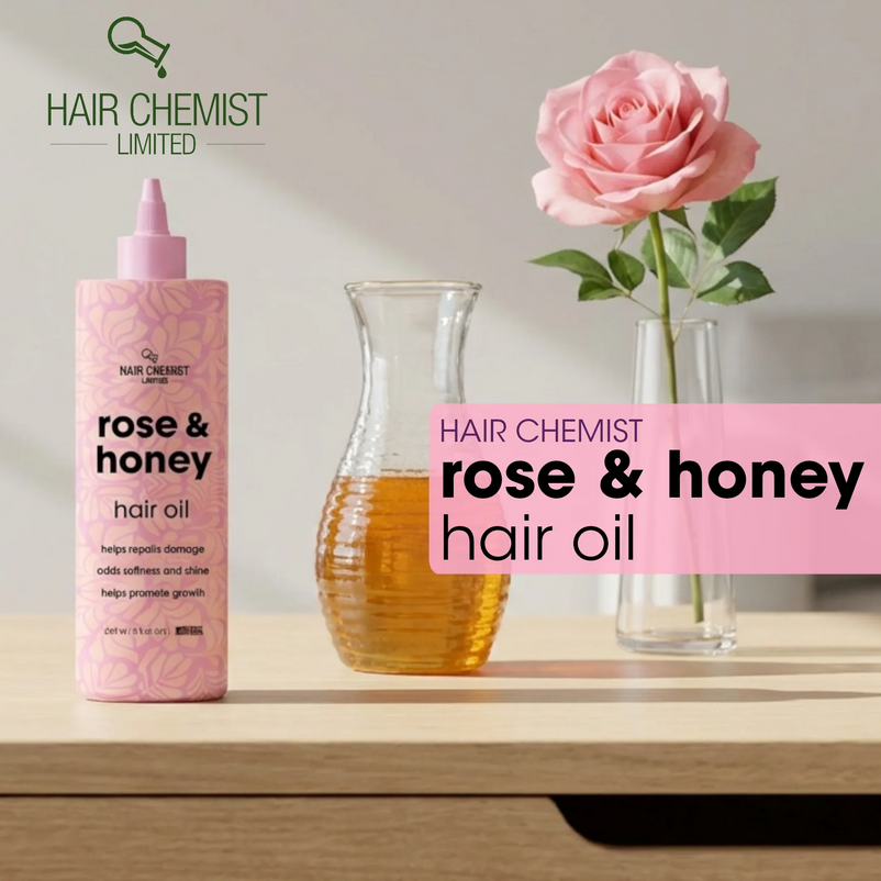 Hair Chemist Rose & Honey Hair Oil, Hydrating & Nourishing Treatment, 8oz