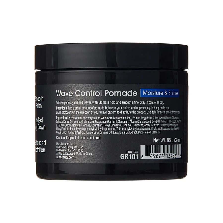 Red Pro Groomane Wave Control Pomade, Ultimate Hold Hair Styling Formula