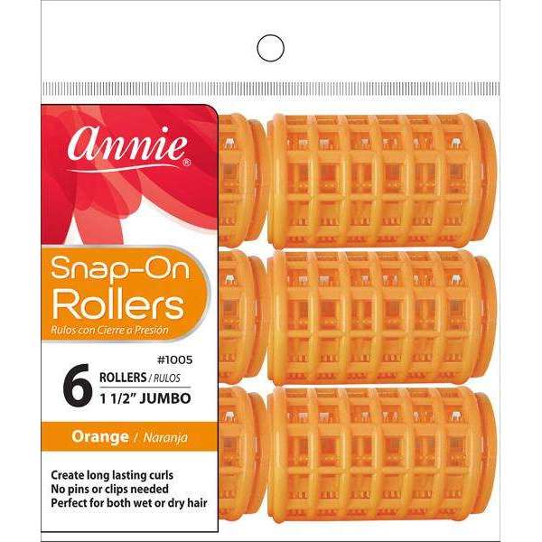 Annie #1005 Snap-On Rollers Size Jumbo 6 ct Orange