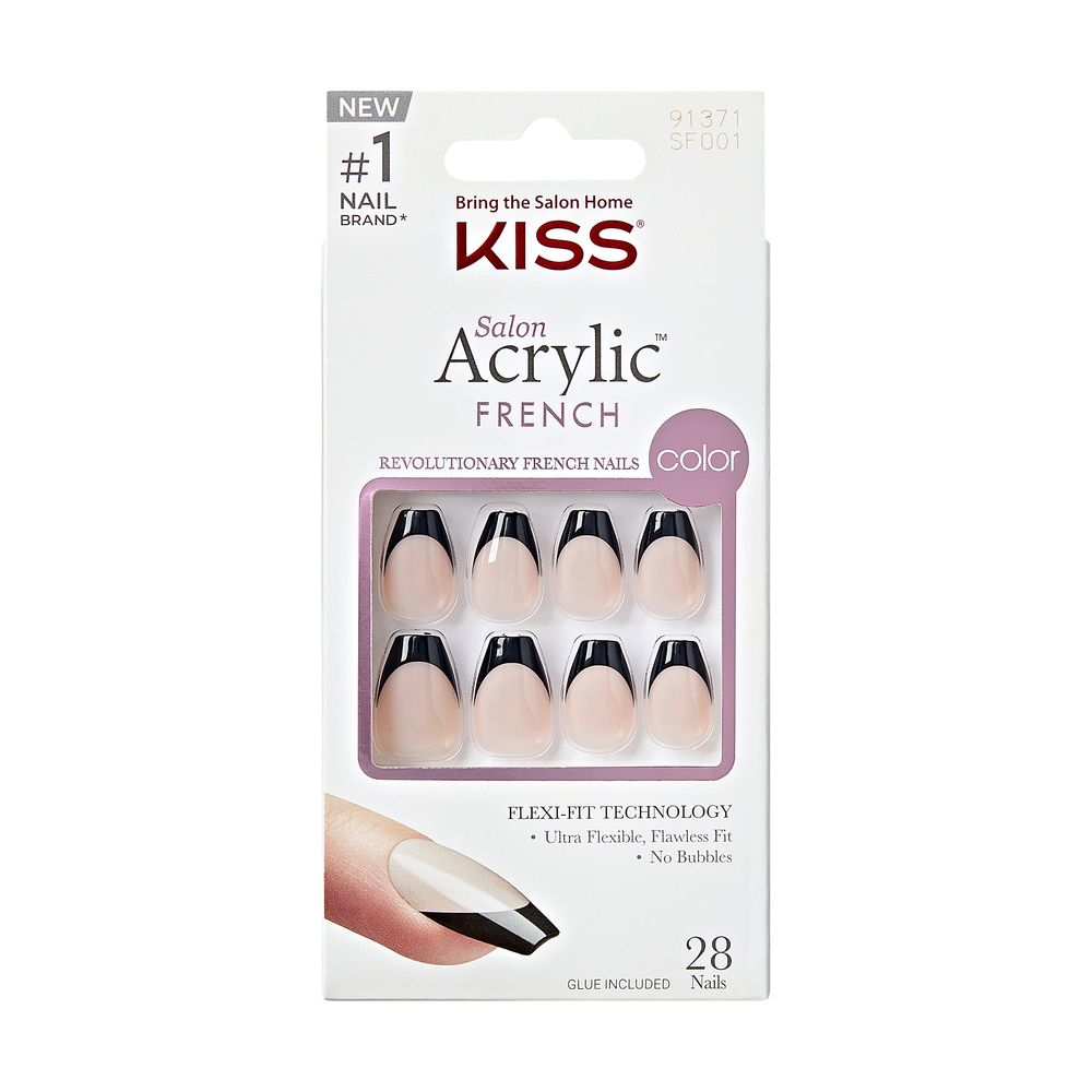 KISS Salon Acrylic French Color Press-On Nails - Flame
