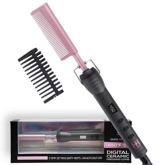 H&H Digital Electrical Ceramic Pressing Comb Grey/Rose Gold 5967