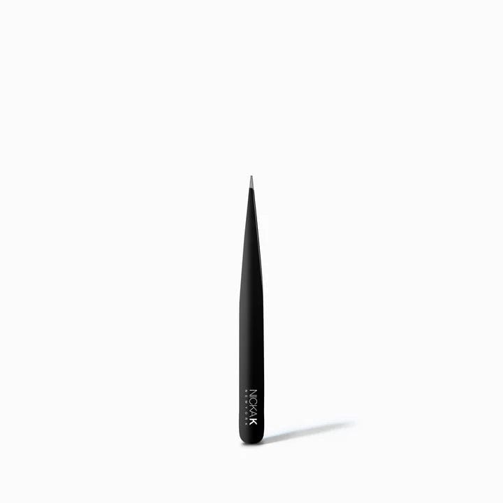 Nicka K New York Black Pointed Tweezer, Professional Stainless Steel High-Precision Splinter & Ingrown Hair Removal Tool - #NI011B