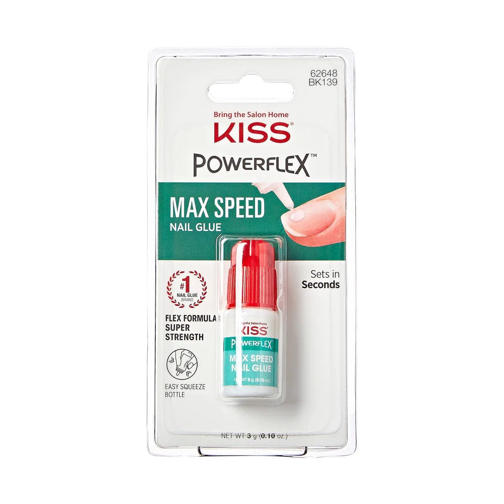 KISS Powerflex Maximum Speed Nail Glue, Lightning Fast 3-Second Drying False Nail Adhesive - BK139