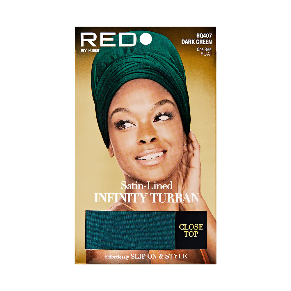 Red Satin Lined Infinity Turban