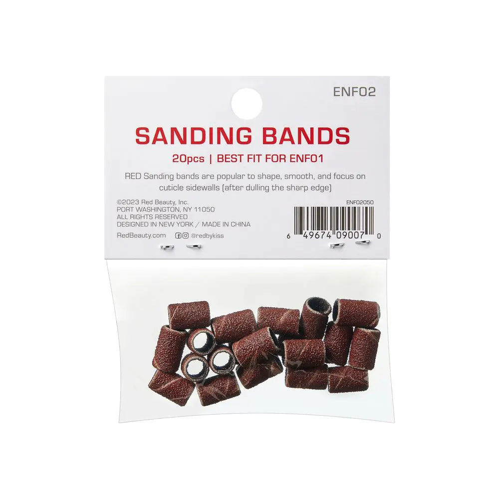 Red by Kiss Electric Nail File Sanding Bands, Professional Drill Bit Grinding Sleeves - ENF02