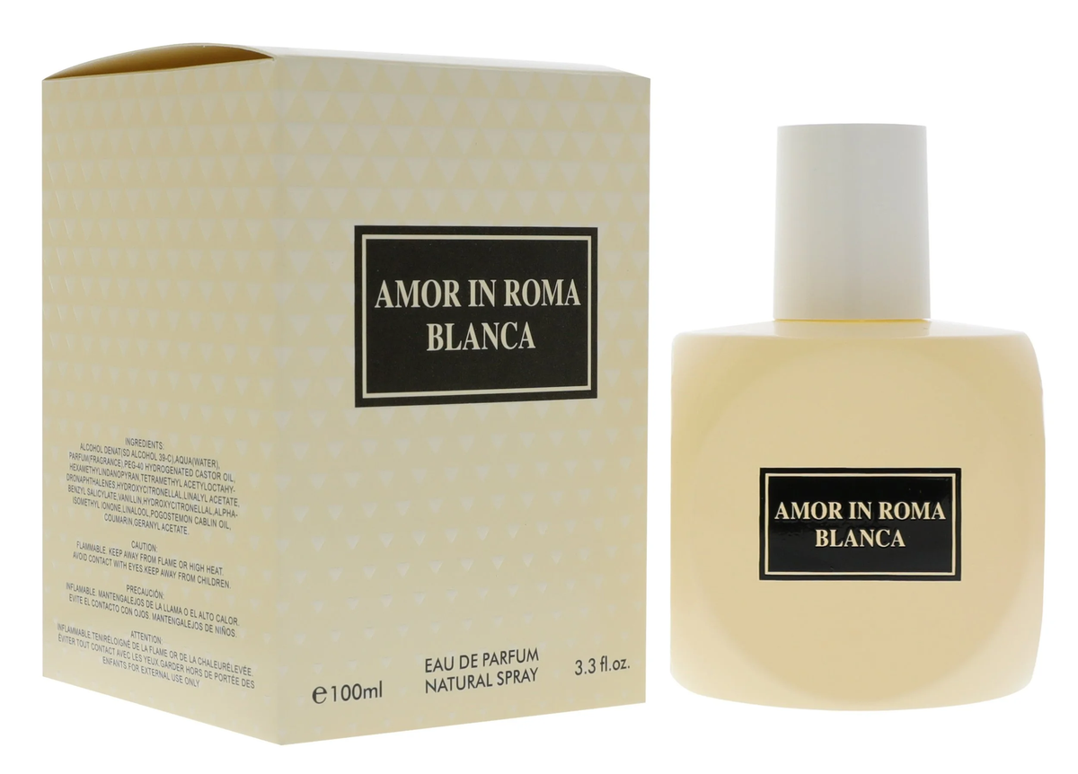 Amor In Roma Blanca Eau De Parfum Natural Spray, Women's Fresh Floral Fragrance, 3.3oz